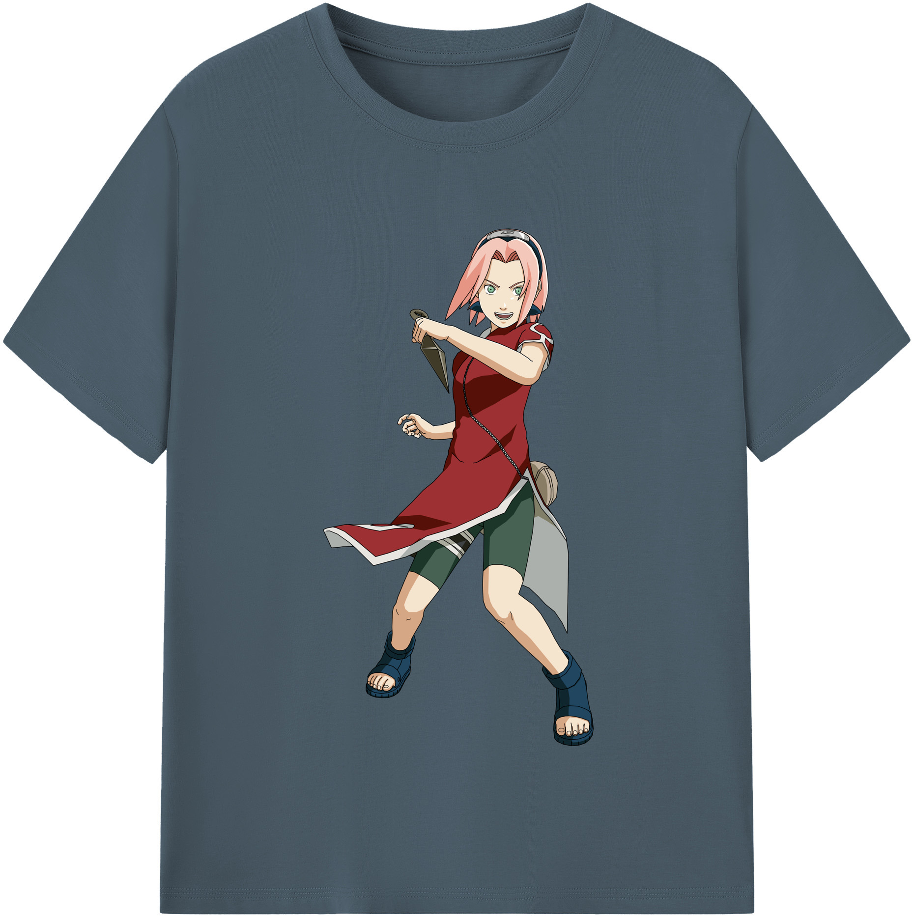 （画像用） NARUTO -ナルト- 春野サクラ Haruno Sakura 綿100％半袖Tシャツ（フロントプリント）